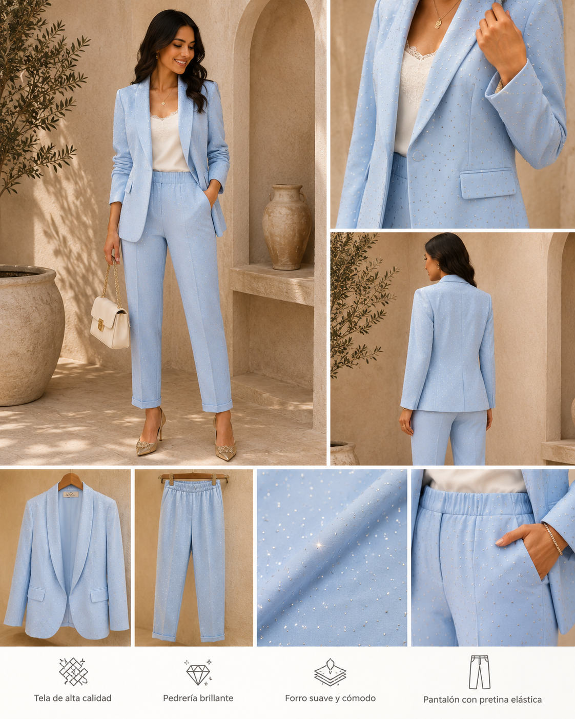 TRAJE CON PEDRERÍA
