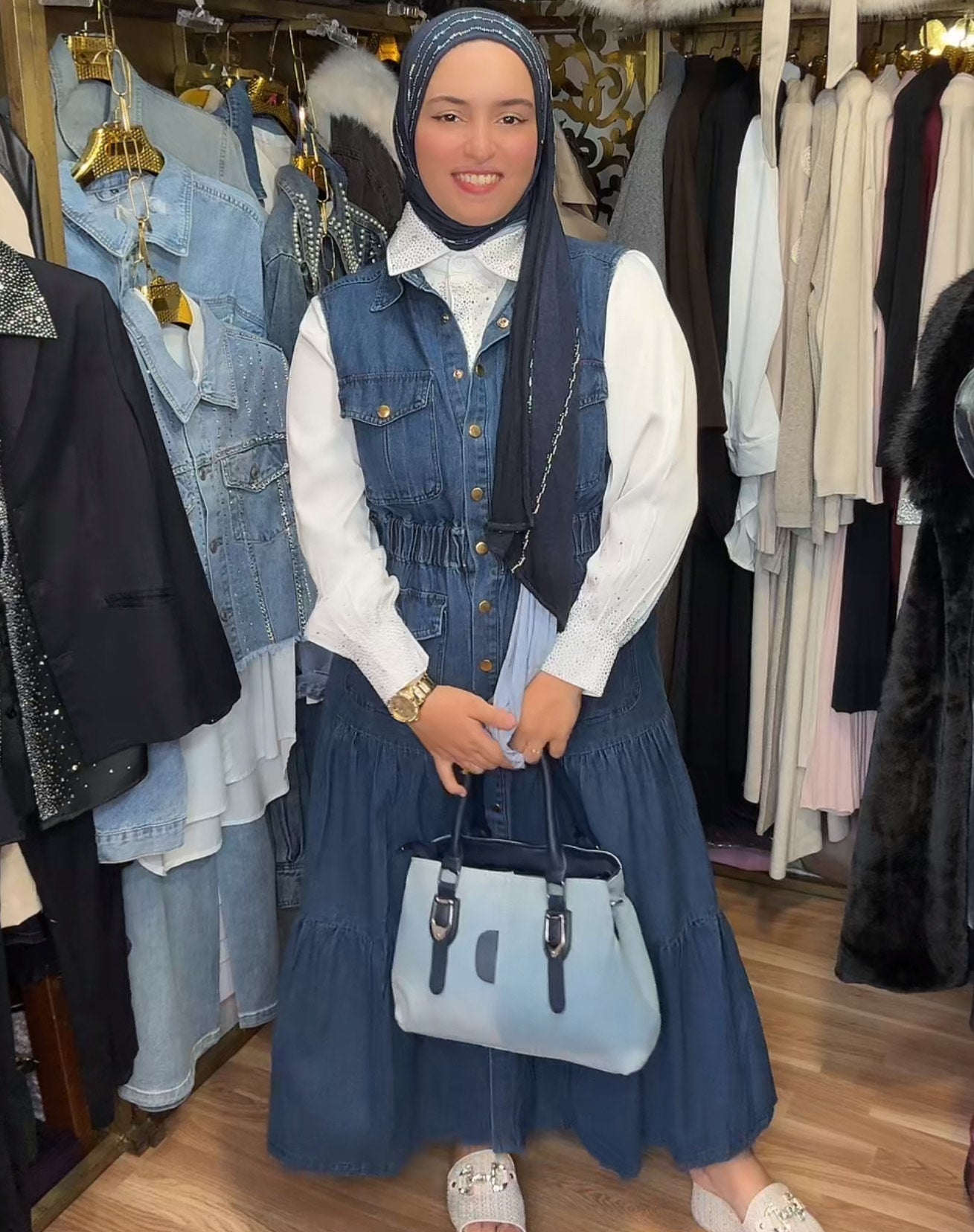 VESTIDO VAQUERO SIN MANGA